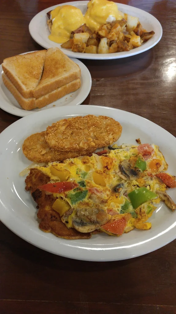 Omelette breakfast spread